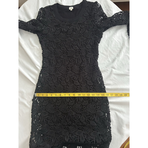 Wilifred Aritzia Floral Lace Bodycon Mini Dress Womens Size XS Black Party Event - Picture 6 of 8